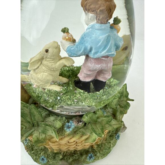 San Francisco Music Box Water globe Here Comes Peter Cottontail Easter Vintage - Picture 8 of 15